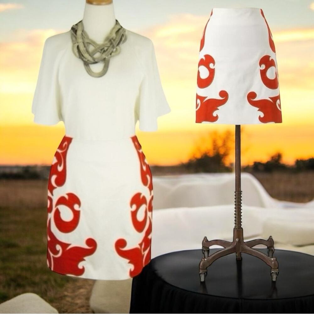 NWOT Anthropologie VANESSA VIRGINIA White FLAME-KISSED SKIRT Textured Mini 4 - Picture 2 of 4